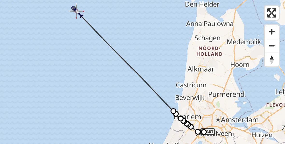 Vluchtroute Politiehelikopter Schiphol - , 22 oktober 2025, 06:37