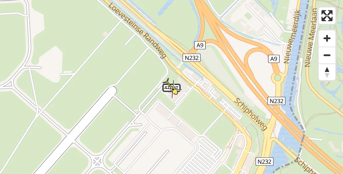 Vluchtroute Politiehelikopter van Schiphol naar Schiphol