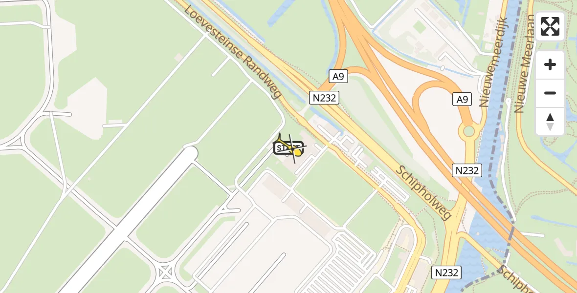 Vluchtroute Politiehelikopter van Schiphol naar Schiphol