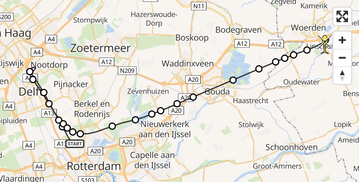 Routekaart van de vlucht: Lifeliner 2 naar Linschoten, De Jongstraat