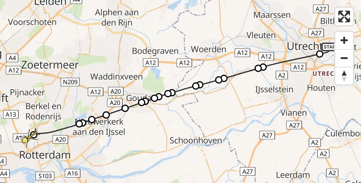 Routekaart van de vlucht: Lifeliner 2 naar Rotterdam The Hague Airport, Limalaan