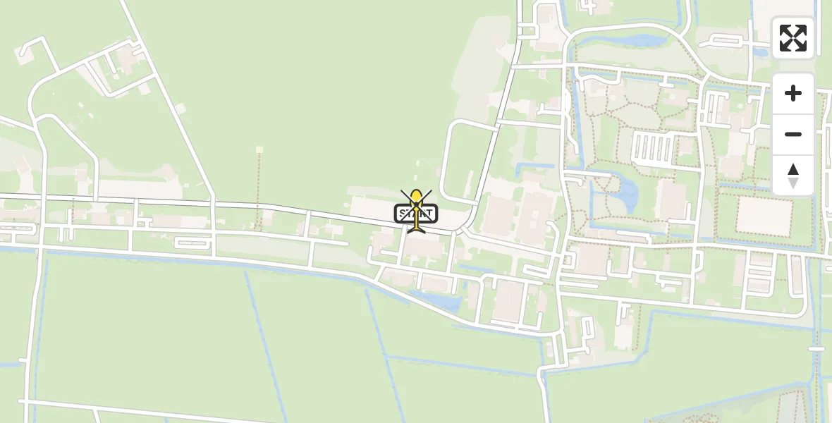 Routekaart van de vlucht: Ambulancehelikopter naar Vliegbasis Leeuwarden, Keegsdijkje