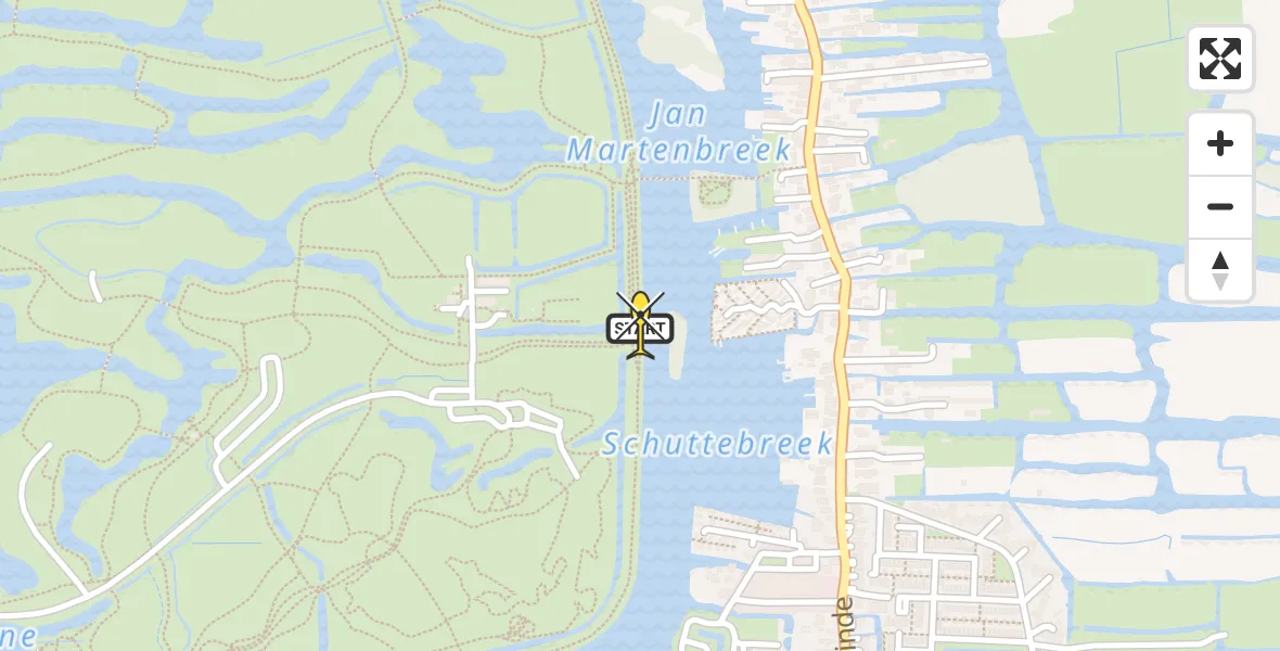 Routekaart van de vlucht: Lifeliner 1 naar Landsmeer, Jan Martenbreek