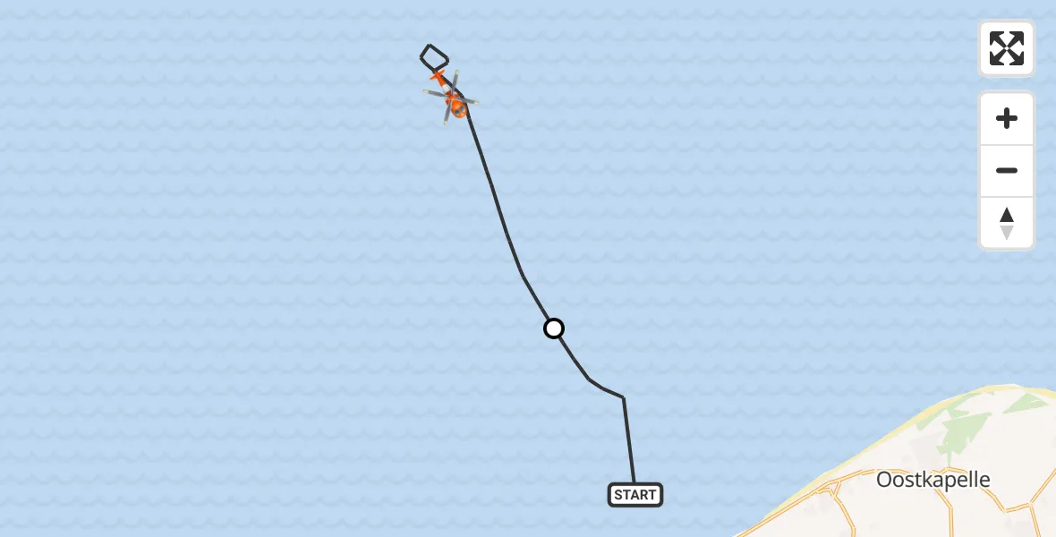 Vluchtroute Kustwachthelikopter Vlissingen - , 23 oktober 2025, 13:56