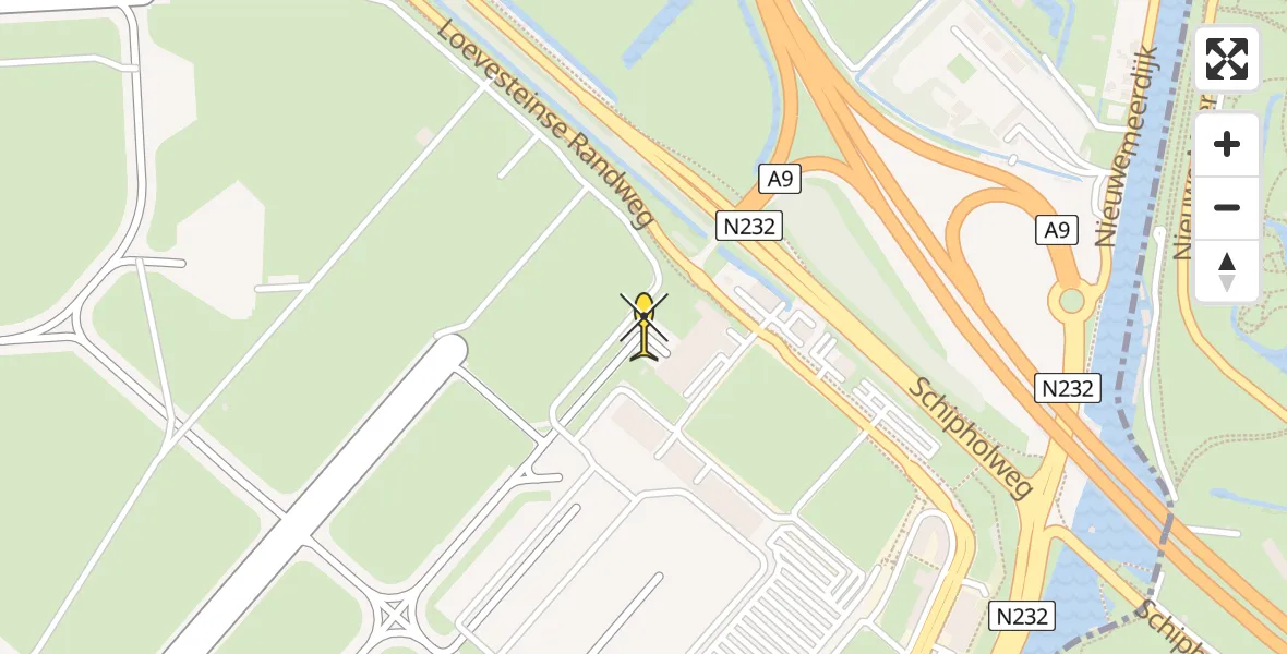 Vluchtroute Politiehelikopter van Schiphol naar Schiphol