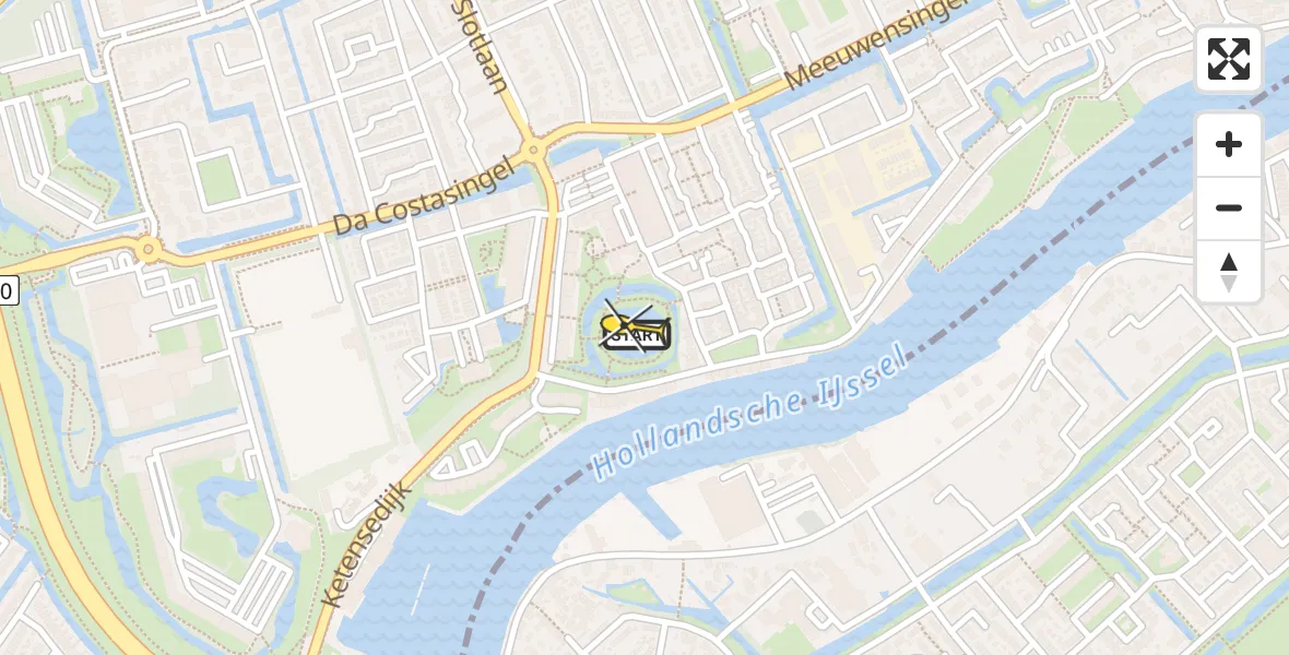 Routekaart van de vlucht: Lifeliner 2 naar Capelle aan den IJssel, Kasteel Capelle