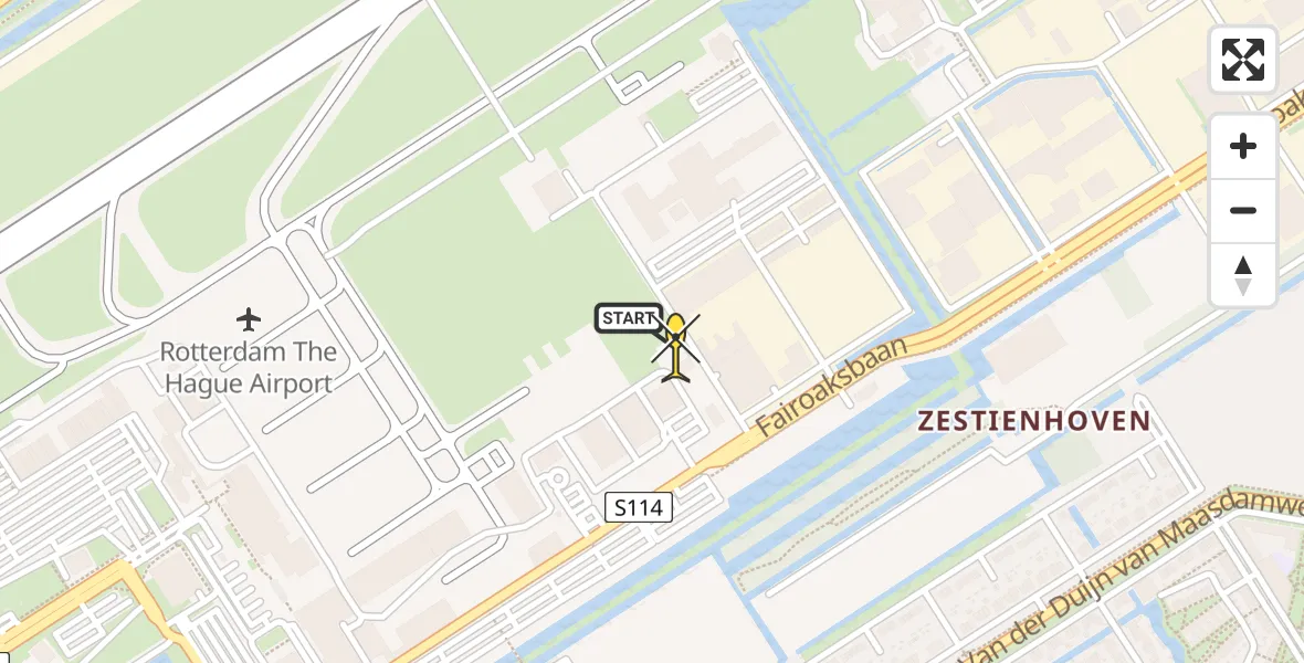 Routekaart van de vlucht: Lifeliner 2 naar Rotterdam The Hague Airport, Brandenburgbaan