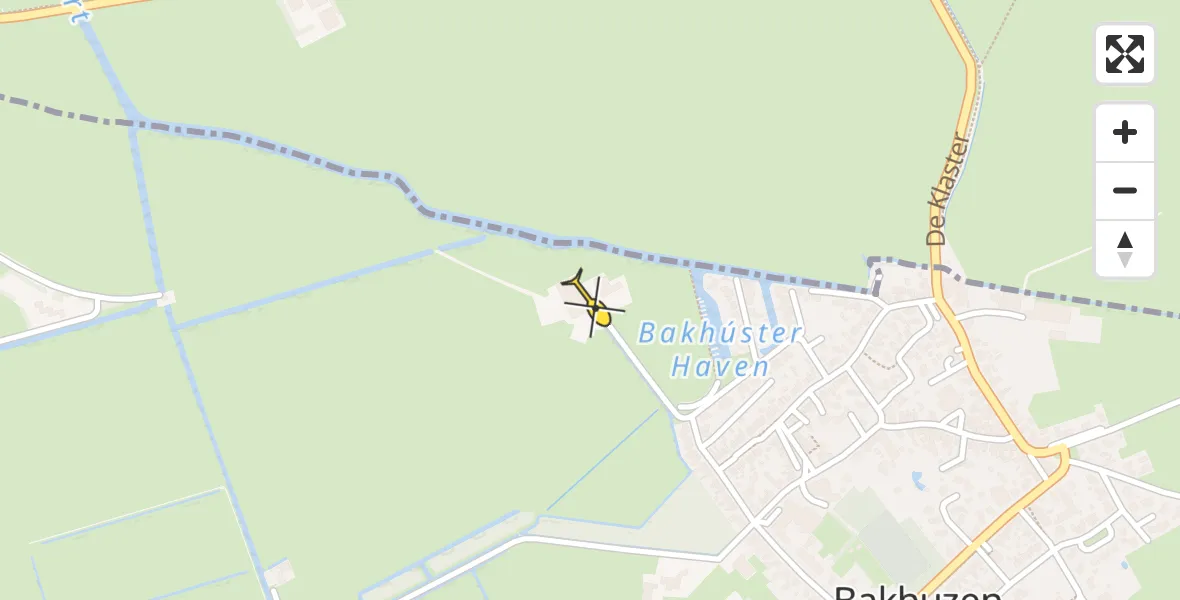 Routekaart van de vlucht: Ambulancehelikopter naar Bakhuizen