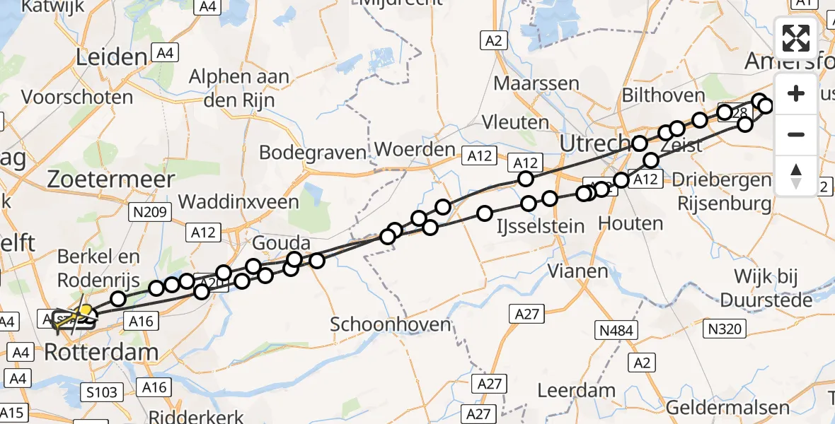 Routekaart van de vlucht: Lifeliner 2 naar Rotterdam The Hague Airport, Ada Lovelacestraat