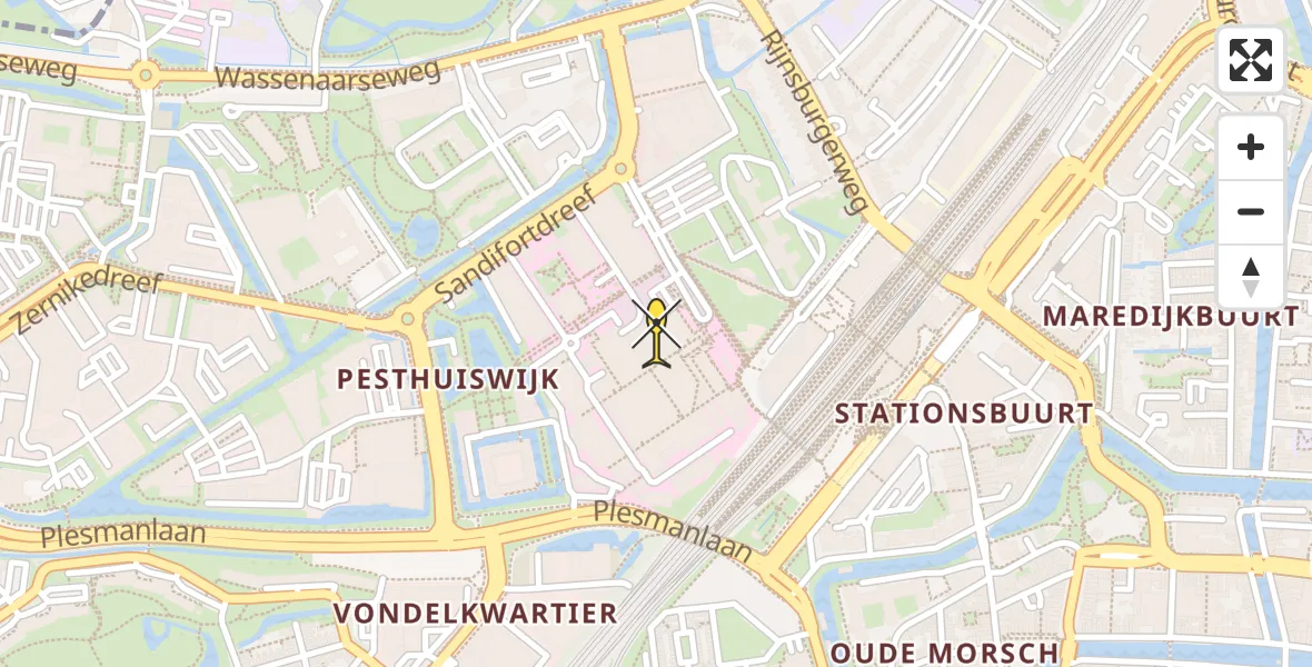 Routekaart van de vlucht: Lifeliner 1 naar Leiden