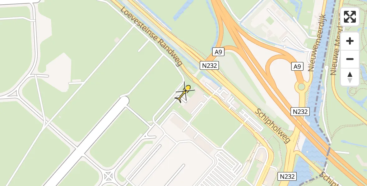 Vluchtroute Politiehelikopter van Schiphol naar Schiphol