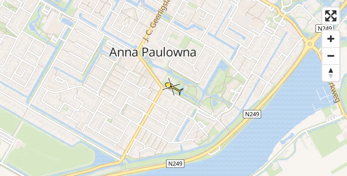 Routekaart van de vlucht: Lifeliner 1 naar Anna Paulowna