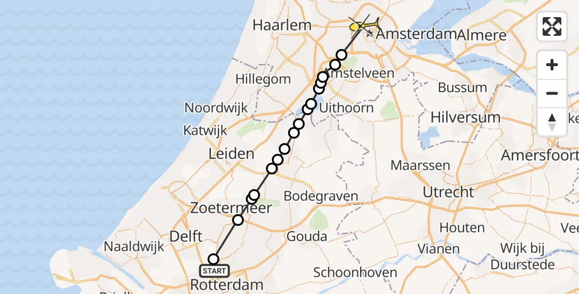 Routekaart van de vlucht: Lifeliner 2 naar Amsterdam, Brettenpad