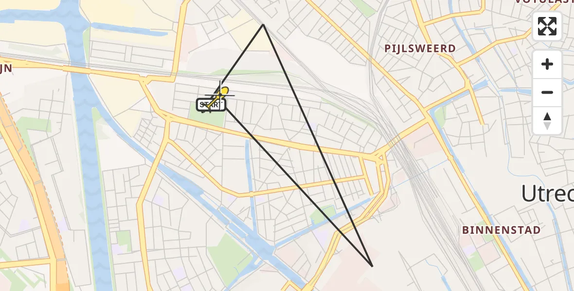 Routekaart van de vlucht: Lifeliner 2 naar Utrecht, Majellapark