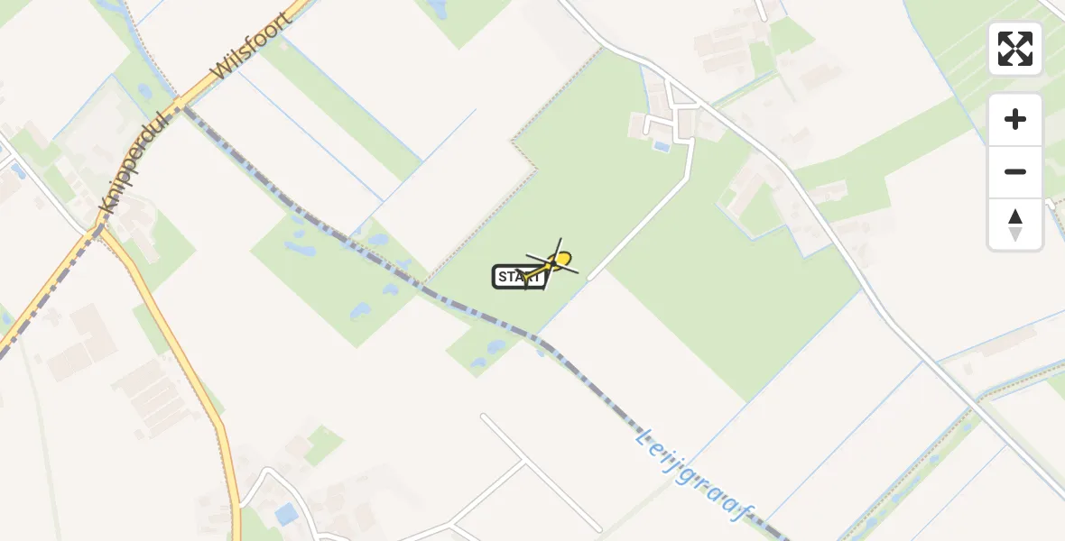 Routekaart van de vlucht: Lifeliner 3 naar Uden, Knokerdweg