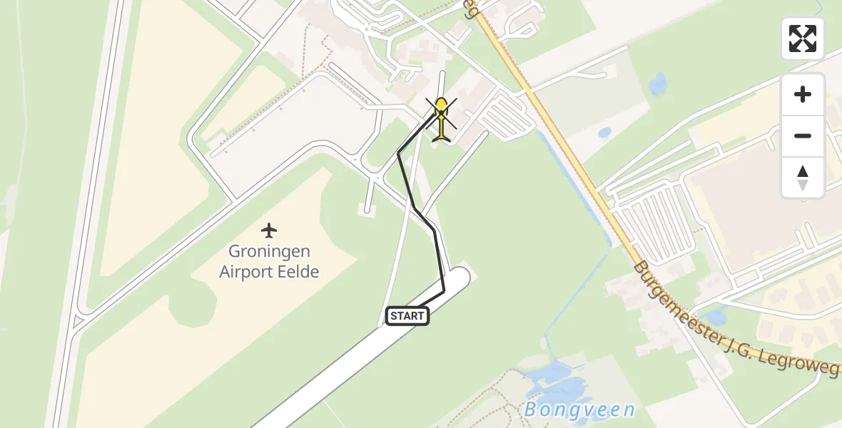 Routekaart van de vlucht: Lifeliner 4 naar Groningen Airport Eelde, Machlaan