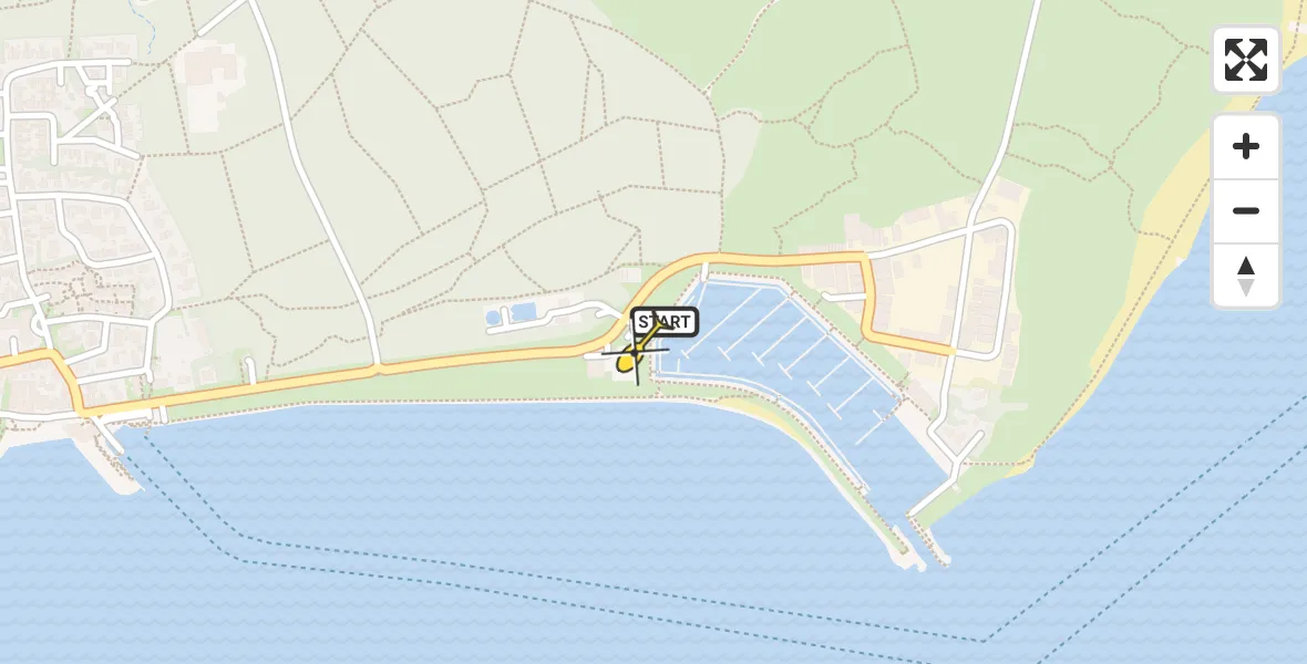 Routekaart van de vlucht: Ambulancehelikopter naar Vlieland Heliport, Havenweg