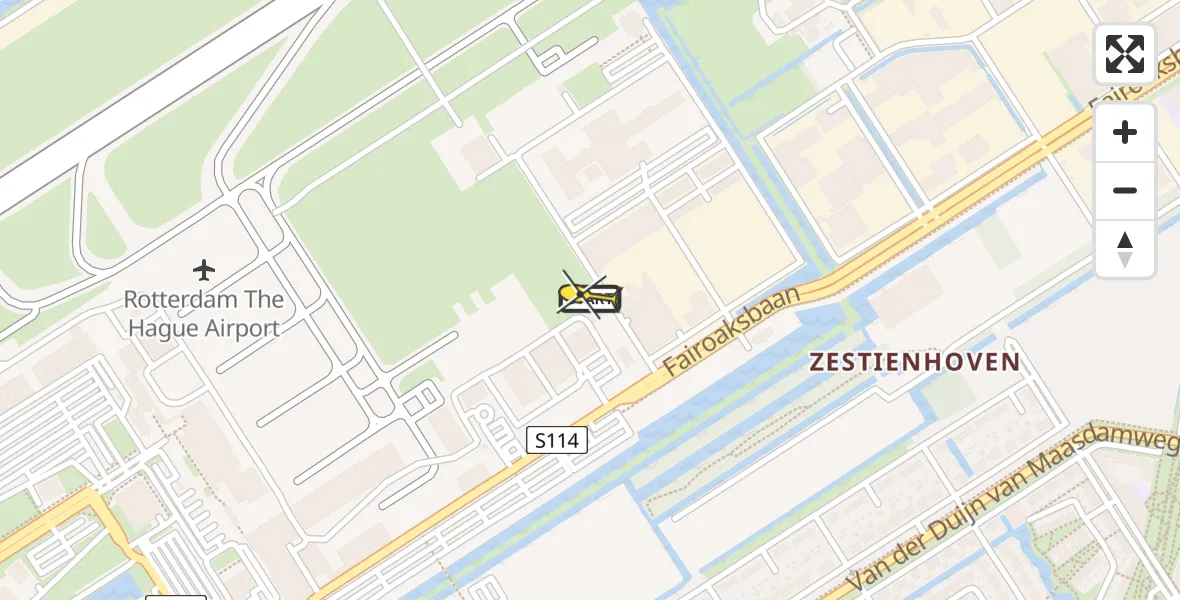 Routekaart van de vlucht: Lifeliner 2 naar Rotterdam The Hague Airport, Brandenburgbaan