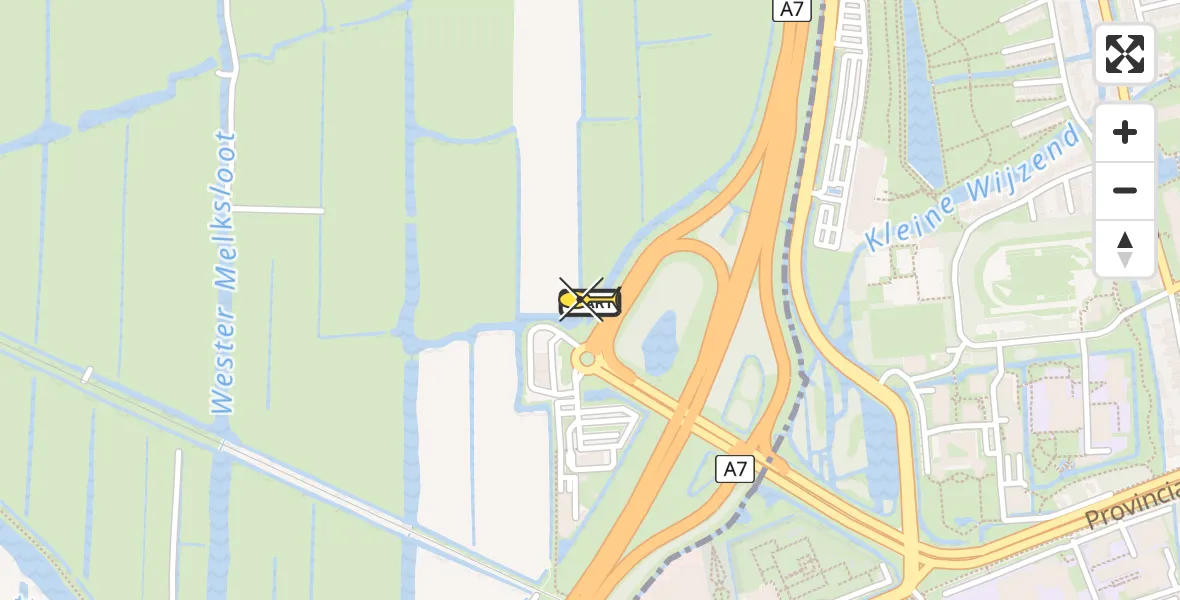 Routekaart van de vlucht: Lifeliner 2 naar Berkhout, Kleine Wijzend