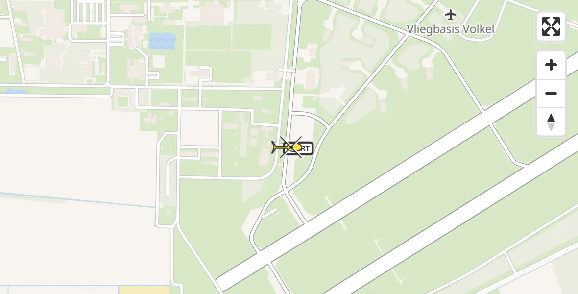 Routekaart van de vlucht: Traumahelikopter naar Vliegbasis Volkel, Zeelandsedijk