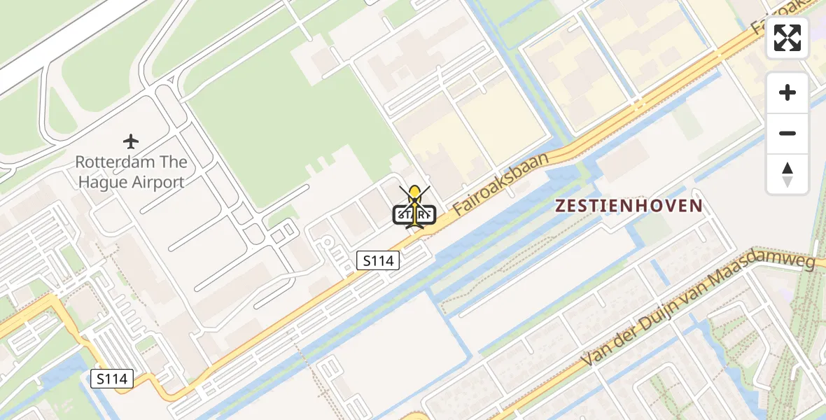 Routekaart van de vlucht: Lifeliner 2 naar Rotterdam The Hague Airport, Brandenburgbaan