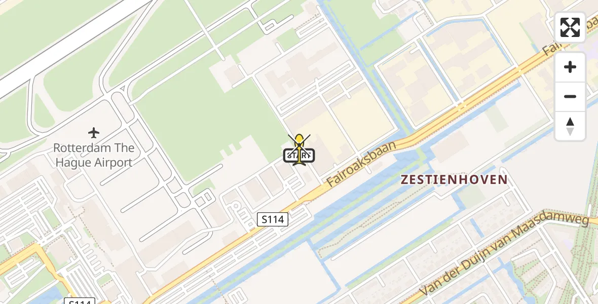 Routekaart van de vlucht: Lifeliner 2 naar Rotterdam The Hague Airport, Brandenburgbaan