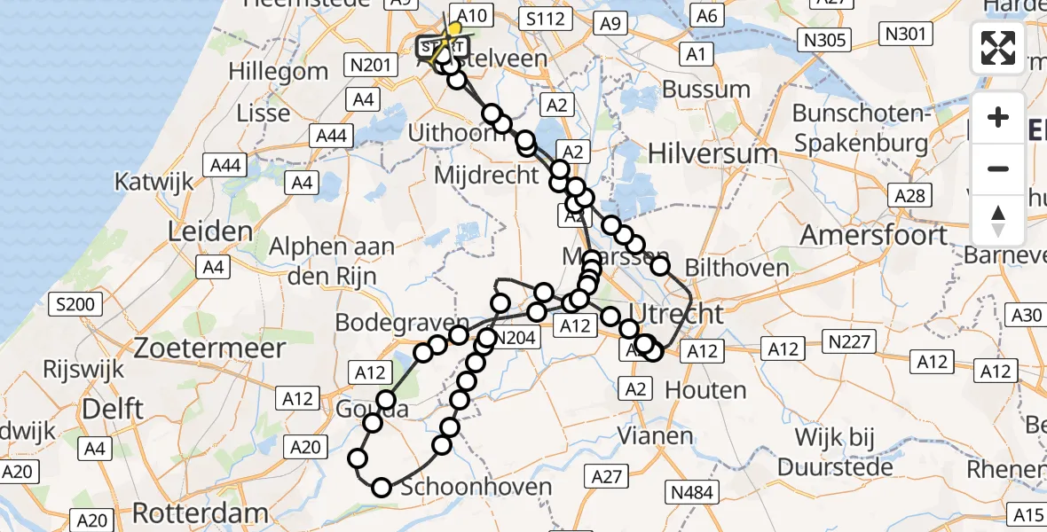 Routekaart van de vlucht: Politieheli naar Schiphol, Van Weerden-Poelmanweg