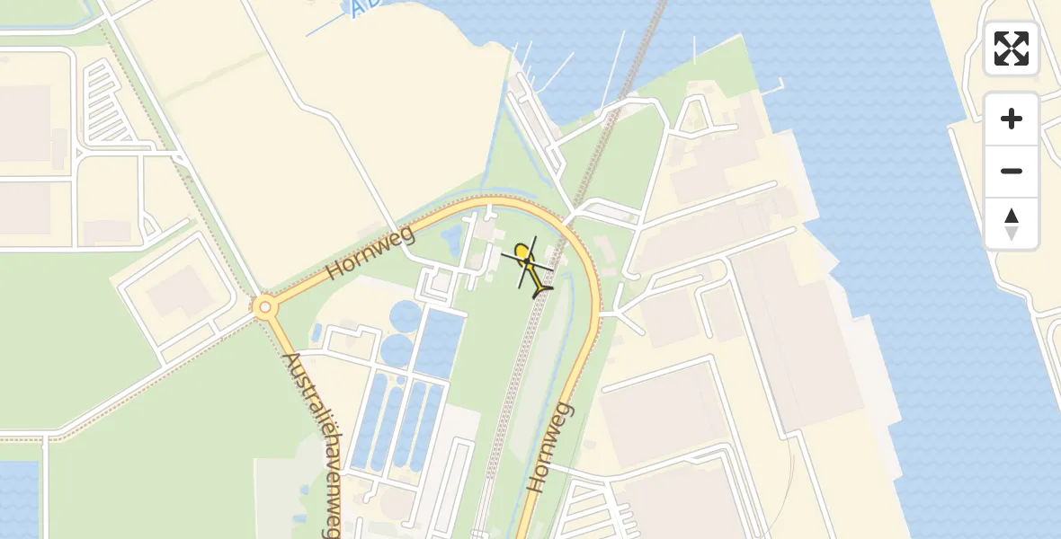 Routekaart van de vlucht: Lifeliner 1 naar Amsterdam Heliport