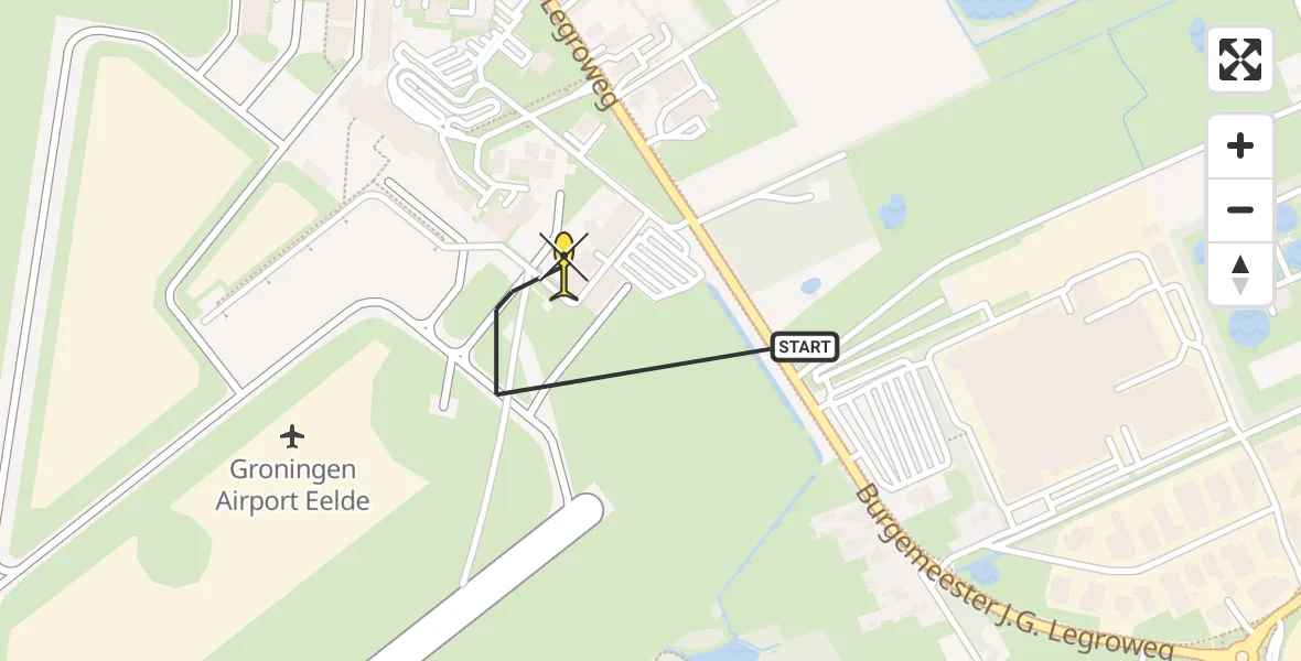 Routekaart van de vlucht: Lifeliner 4 naar Groningen Airport Eelde, Machlaan
