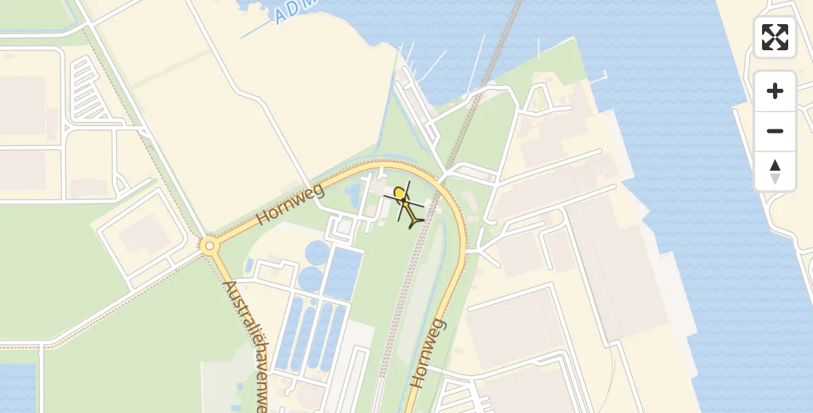 Routekaart van de vlucht: Lifeliner 1 naar Amsterdam Heliport