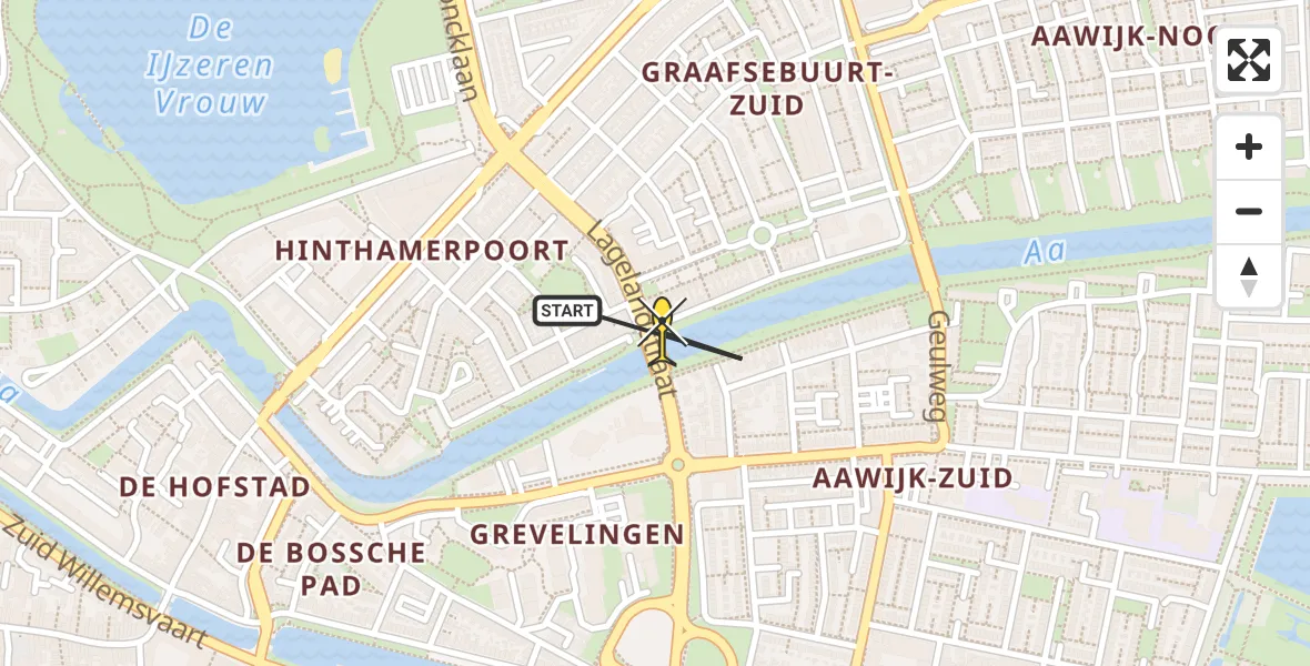 Routekaart van de vlucht: Lifeliner 3 naar 's-Hertogenbosch, Lagelandstraat