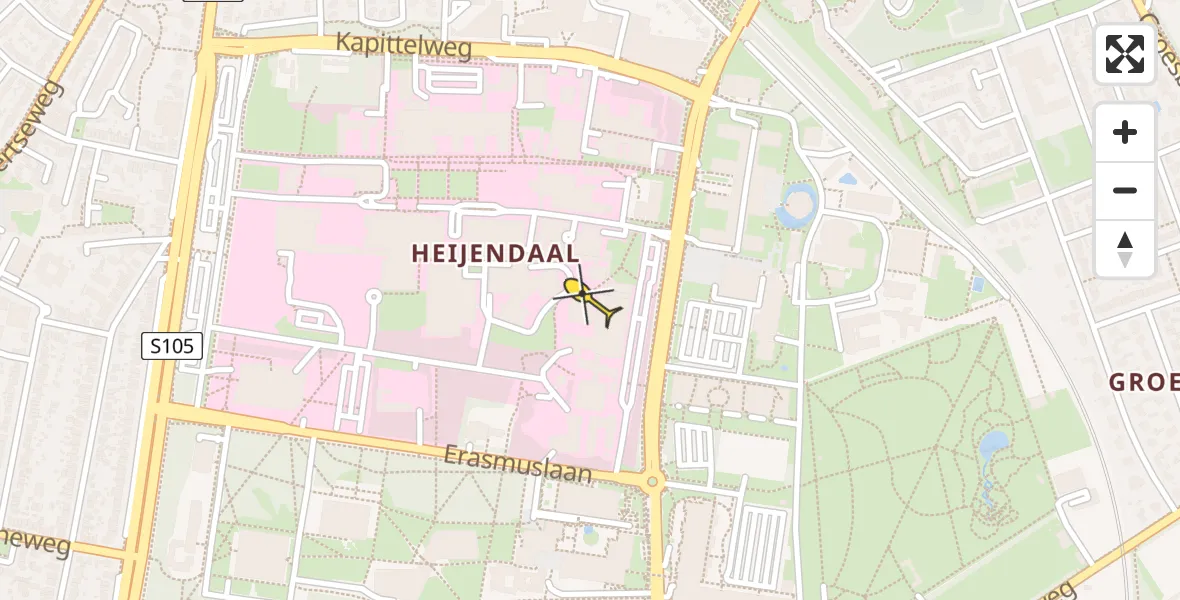 Routekaart van de vlucht: Lifeliner 3 naar Radboud Universitair Medisch Centrum