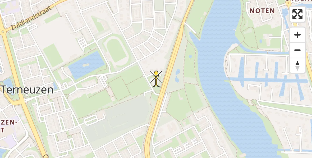 Routekaart van de vlucht: Lifeliner 2 naar Terneuzen