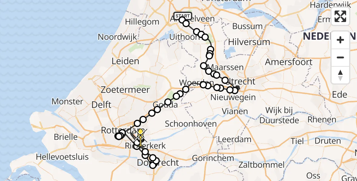 Routekaart van de vlucht: Politiehelikopter naar Rotterdam, Hatostraat