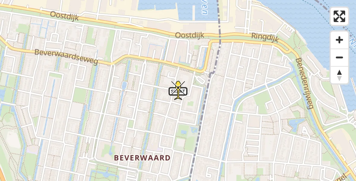 Routekaart van de vlucht: Politieheli naar Rotterdam, Nijenrodeplaats