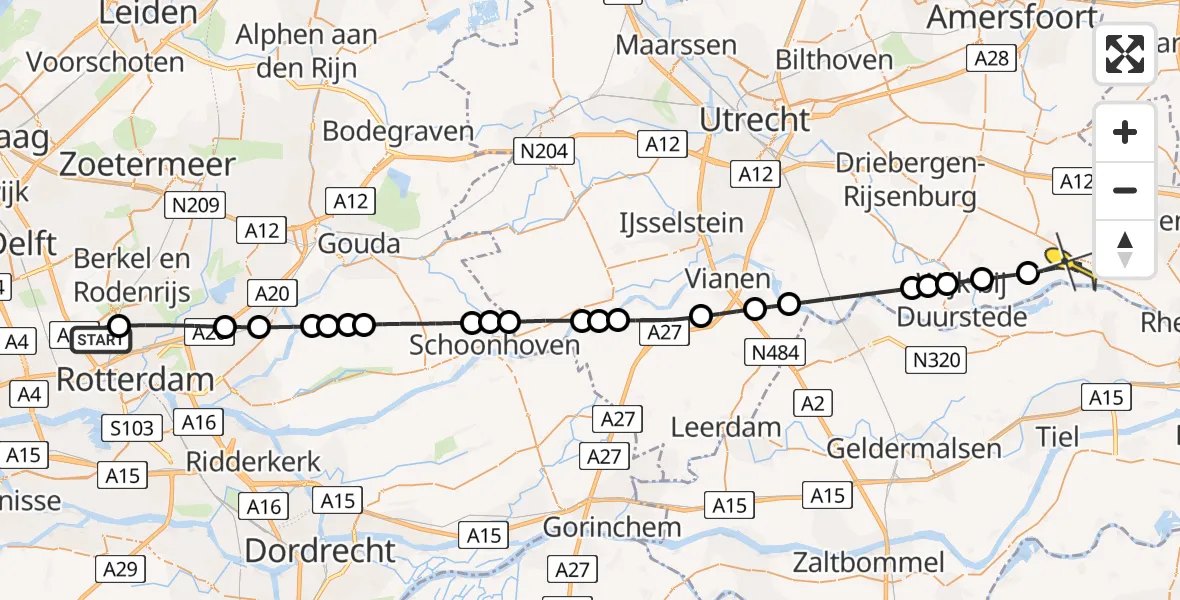 Routekaart van de vlucht: Lifeliner 2 naar Amerongen, Bovendijk