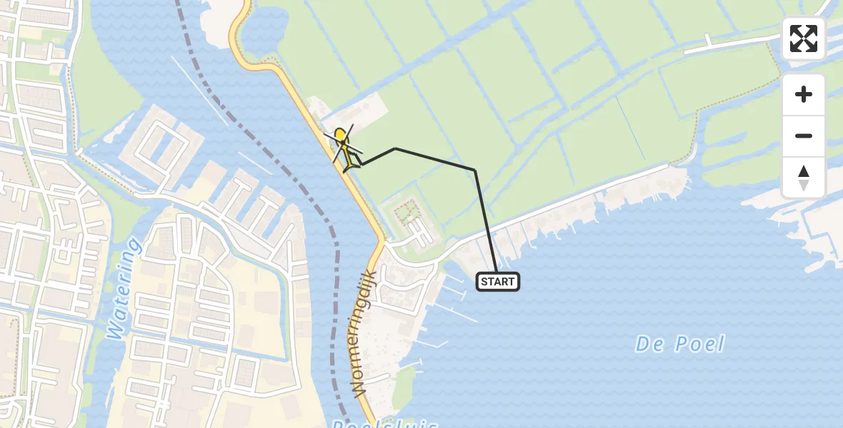 Routekaart van de vlucht: Lifeliner 1 naar Wormer, Wormerringdijk
