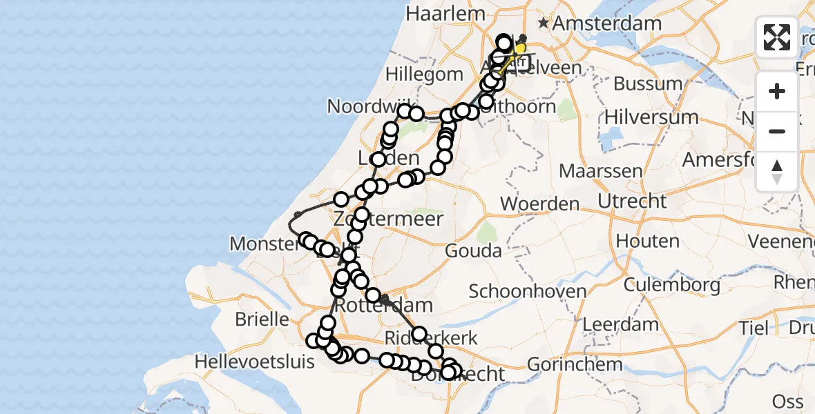 Routekaart van de vlucht: Politieheli naar Schiphol, Westerkimweg