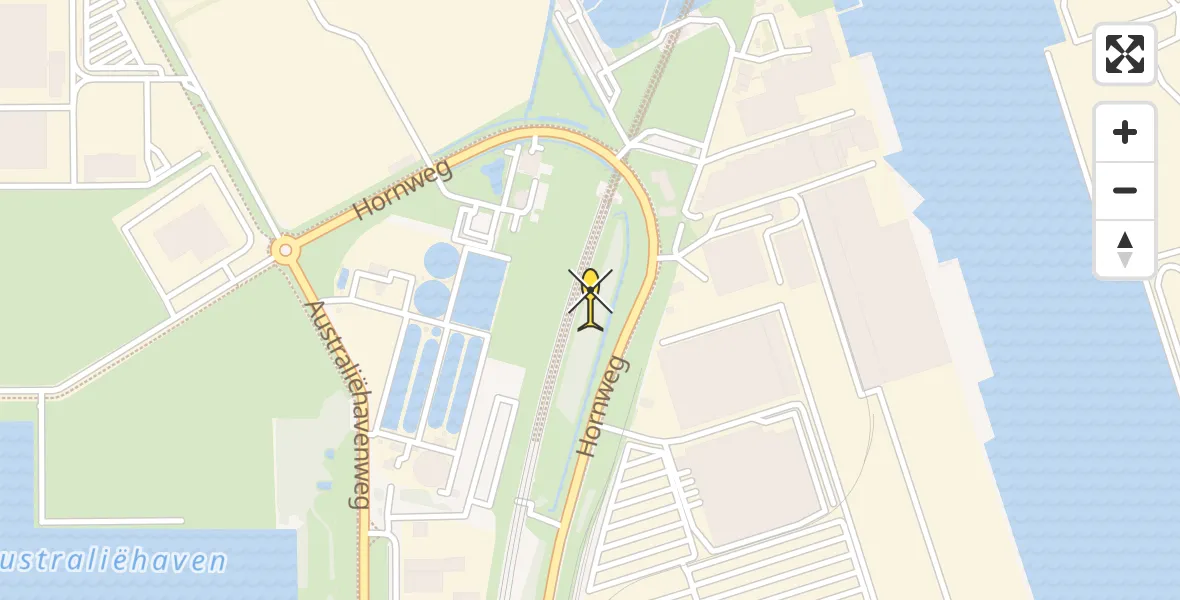 Routekaart van de vlucht: Lifeliner 1 naar Amsterdam Heliport