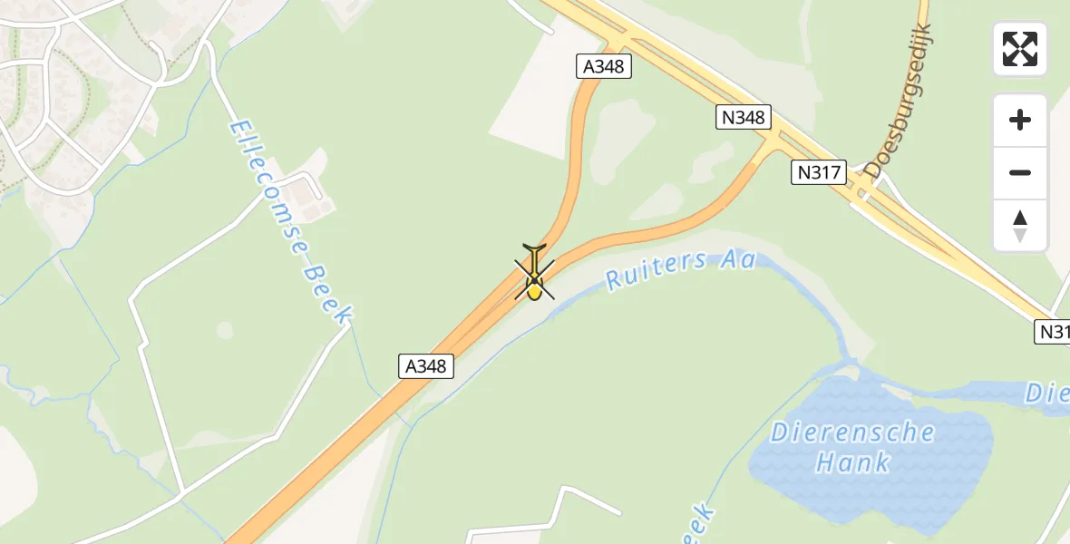 Routekaart van de vlucht: Lifeliner 3 naar Ellecom