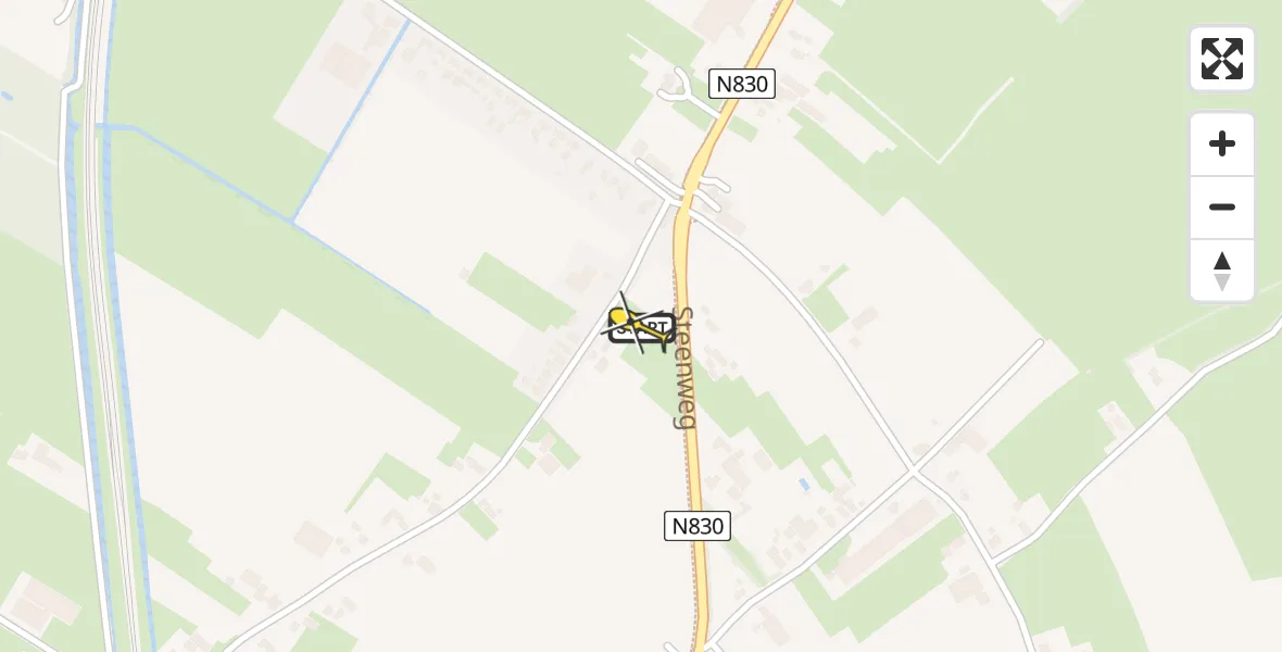 Routekaart van de vlucht: Lifeliner 3 naar Waardenburg, Zandweg