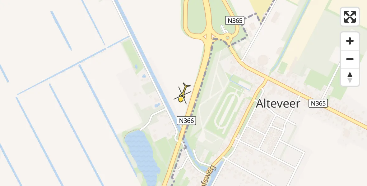 Routekaart van de vlucht: Lifeliner 4 naar Nieuwe Pekela