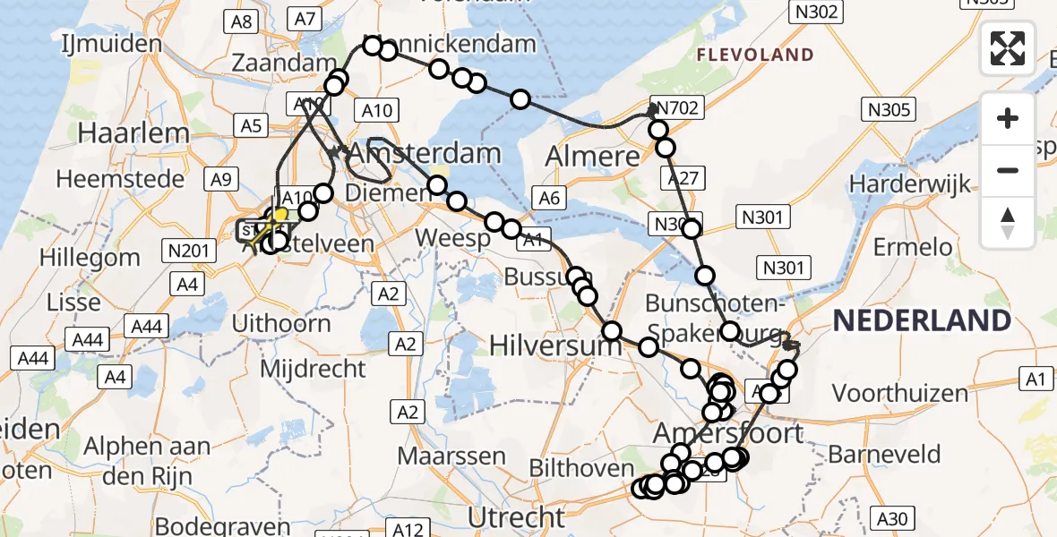 Routekaart van de vlucht: Politieheli naar Schiphol, Van Weerden-Poelmanweg