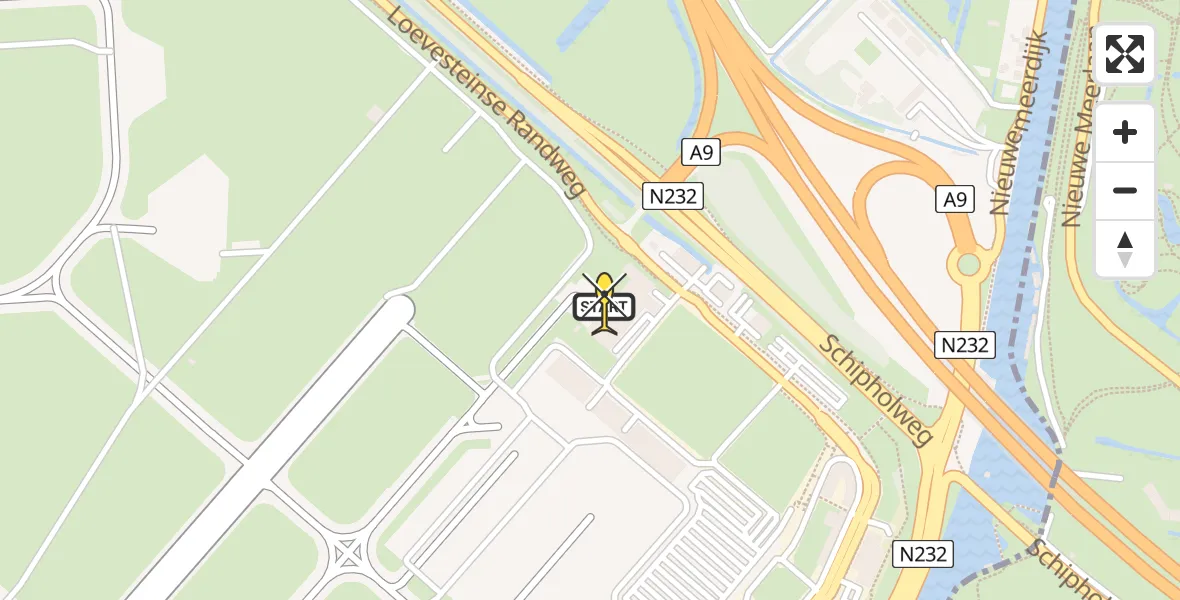 Vluchtroute Politiehelikopter van Schiphol naar Schiphol