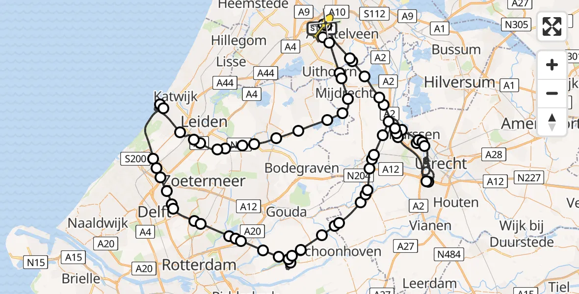 Routekaart van de vlucht: Politieheli naar Schiphol, Thermiekstraat