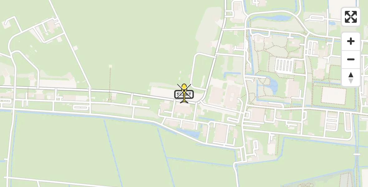 Routekaart van de vlucht: Ambulancehelikopter naar Vliegbasis Leeuwarden, Keegsdijkje