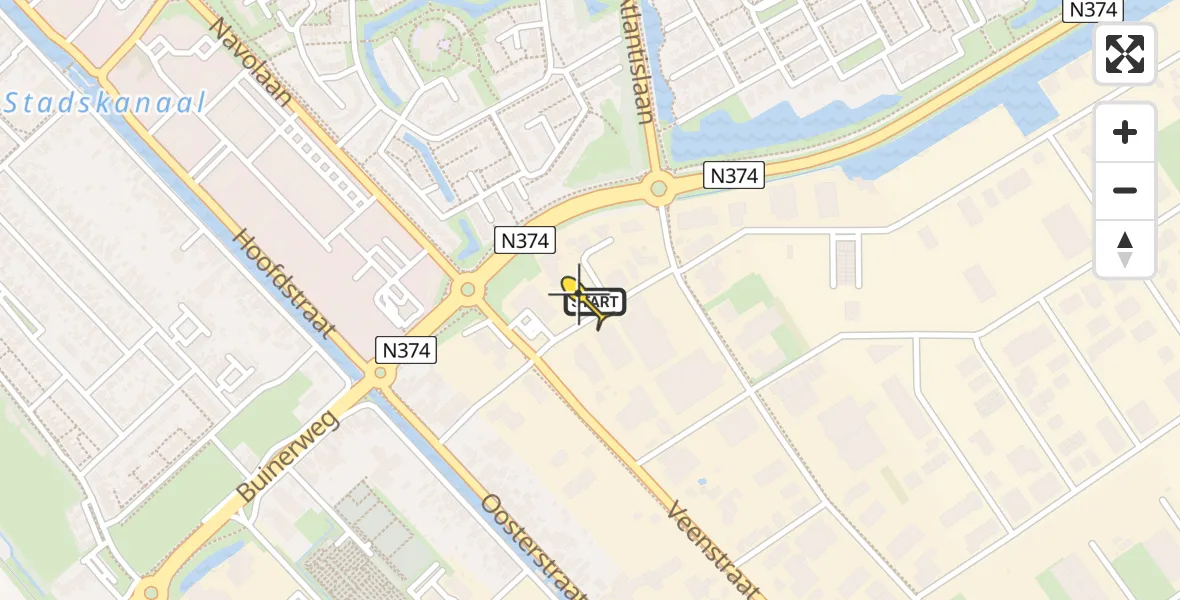 Routekaart van de vlucht: Lifeliner 4 naar Stadskanaal, Koperslager