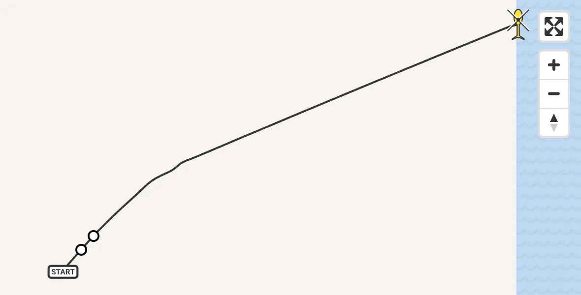 Routekaart van de vlucht: Kustwachthelikopter naar 