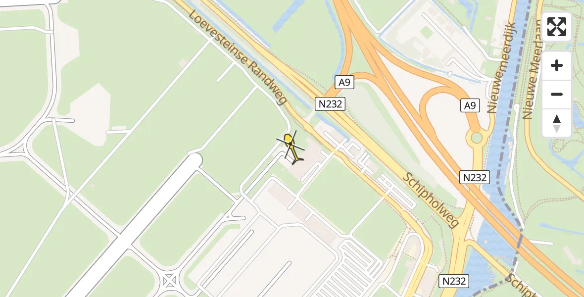 Vluchtroute Politiehelikopter van Schiphol naar Schiphol