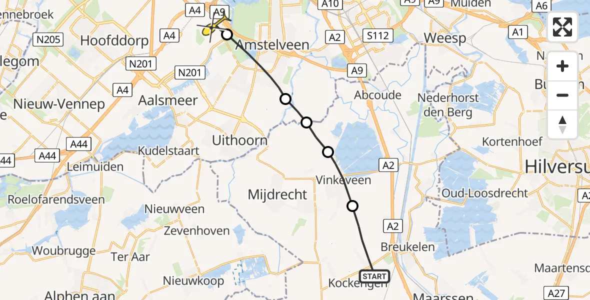 Routekaart van de vlucht: Politieheli naar Schiphol, Nijverheidsweg